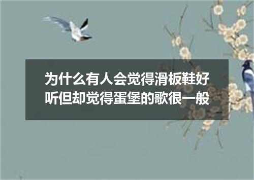 为什么有人会觉得滑板鞋好听但却觉得蛋堡的歌很一般