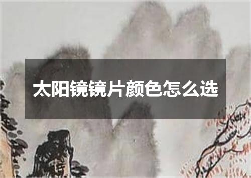 太阳镜镜片颜色怎么选