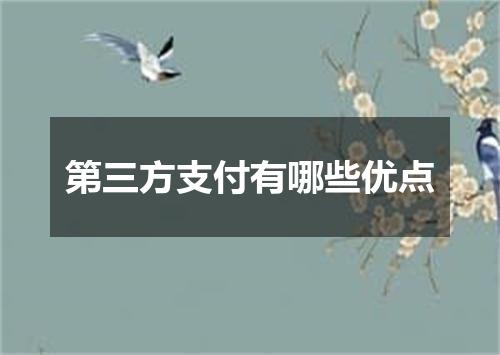 第三方支付有哪些优点