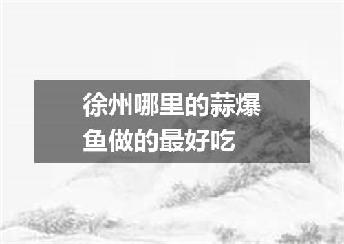 徐州哪里的蒜爆鱼做的最好吃