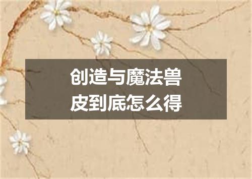 创造与魔法兽皮到底怎么得