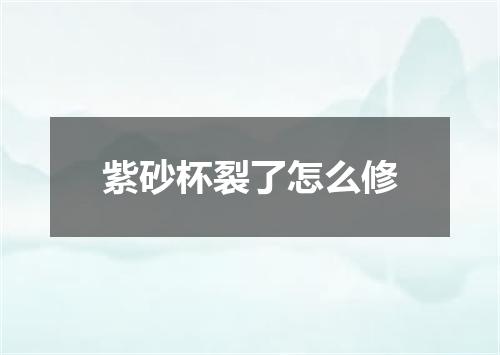 紫砂杯裂了怎么修