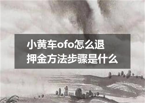 小黄车ofo怎么退押金方法步骤是什么