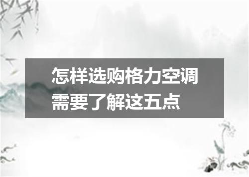 怎样选购格力空调需要了解这五点