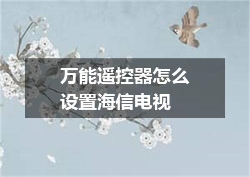万能遥控器怎么设置海信电视