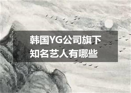 韩国YG公司旗下知名艺人有哪些