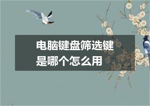 电脑键盘筛选键是哪个怎么用