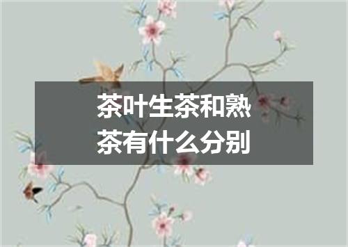 茶叶生茶和熟茶有什么分别