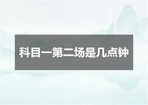 科目一第二场是几点钟