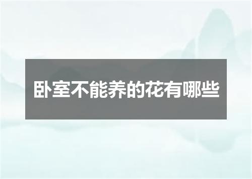 卧室不能养的花有哪些