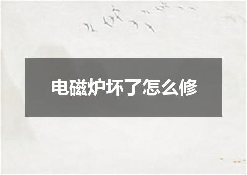 电磁炉坏了怎么修