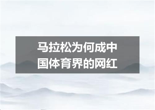 马拉松为何成中国体育界的网红