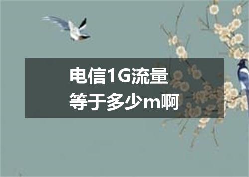 电信1G流量等于多少m啊