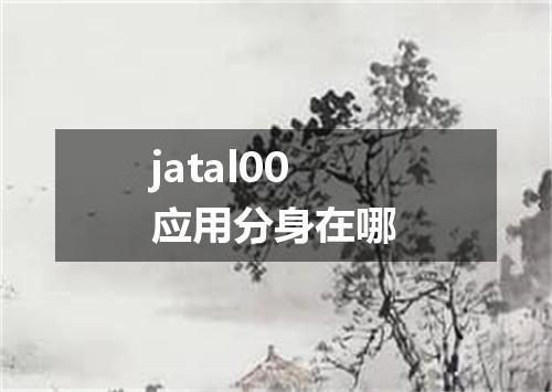 jatal00应用分身在哪