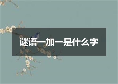 谜语一加一是什么字