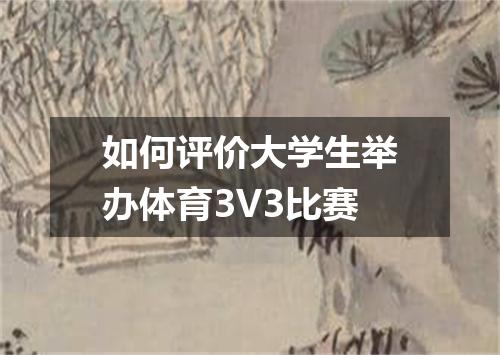 如何评价大学生举办体育3V3比赛