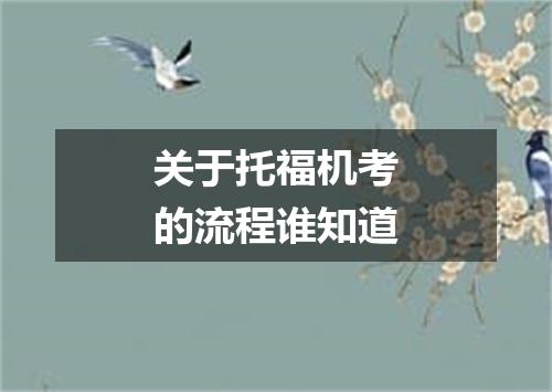 关于托福机考的流程谁知道