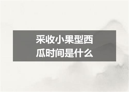 采收小果型西瓜时间是什么
