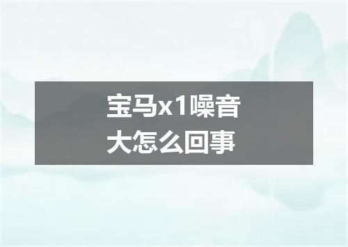 宝马x1噪音大怎么回事