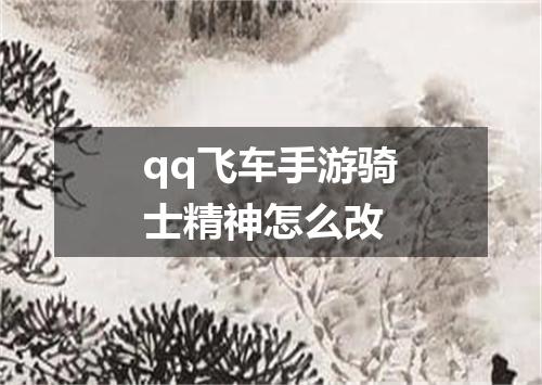 qq飞车手游骑士精神怎么改