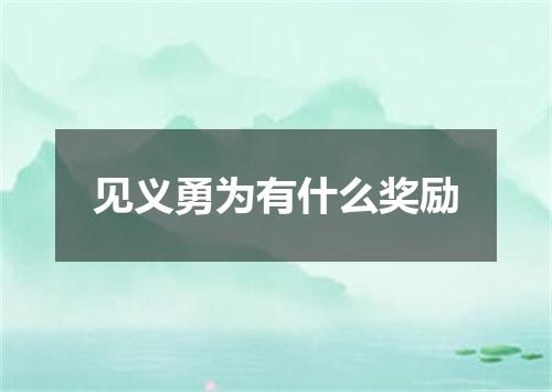 见义勇为有什么奖励