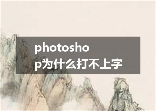 photoshop为什么打不上字