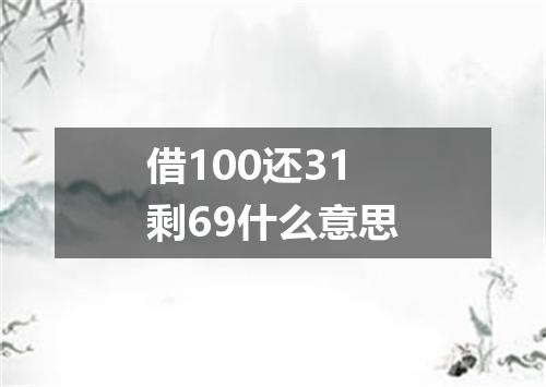 借100还31剩69什么意思