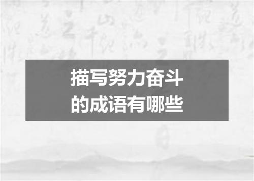 描写努力奋斗的成语有哪些