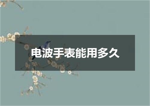 电波手表能用多久