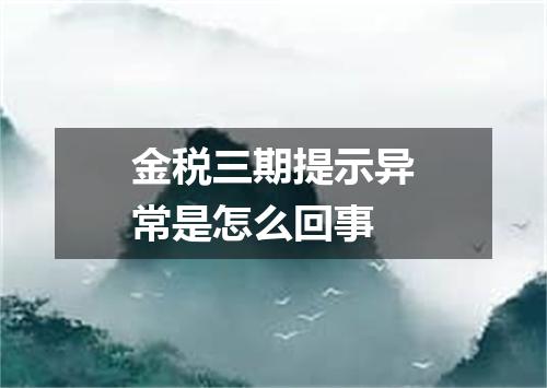 金税三期提示异常是怎么回事