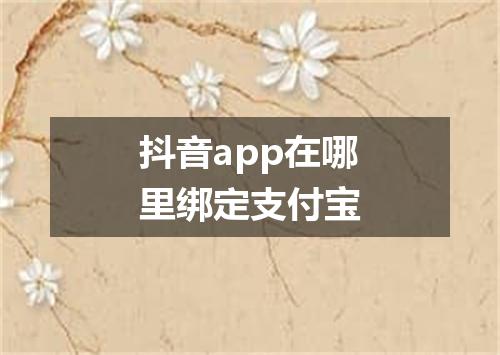 抖音app在哪里绑定支付宝