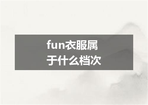 fun衣服属于什么档次