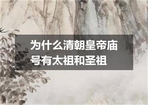 为什么清朝皇帝庙号有太祖和圣祖
