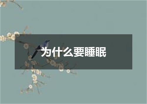 为什么要睡眠