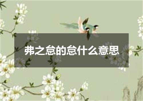 弗之怠的怠什么意思