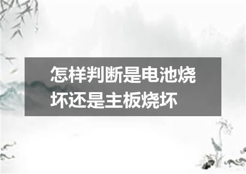 怎样判断是电池烧坏还是主板烧坏