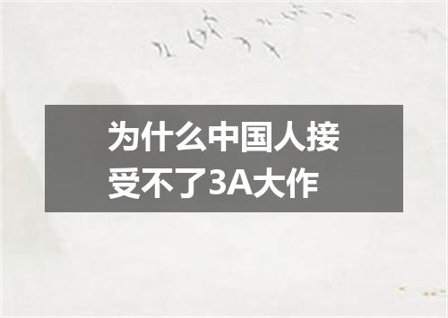 为什么中国人接受不了3A大作