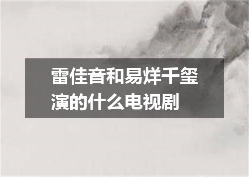 雷佳音和易烊千玺演的什么电视剧