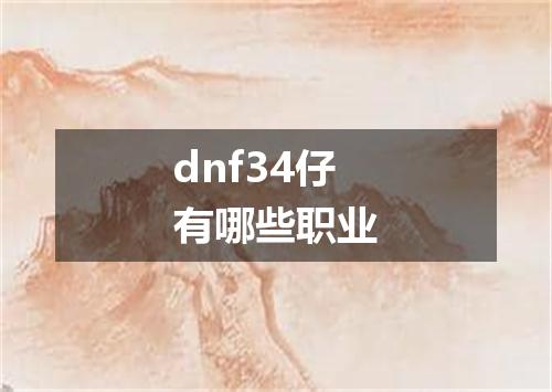 dnf34仔有哪些职业