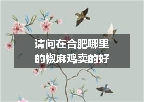 请问在合肥哪里的椒麻鸡卖的好