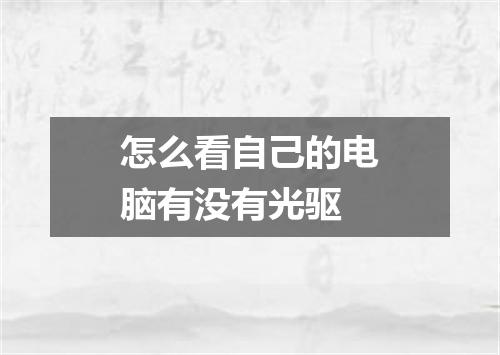 怎么看自己的电脑有没有光驱
