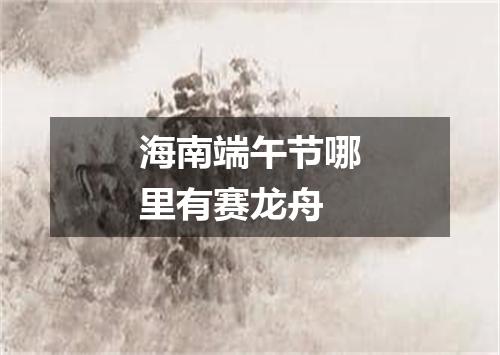 海南端午节哪里有赛龙舟