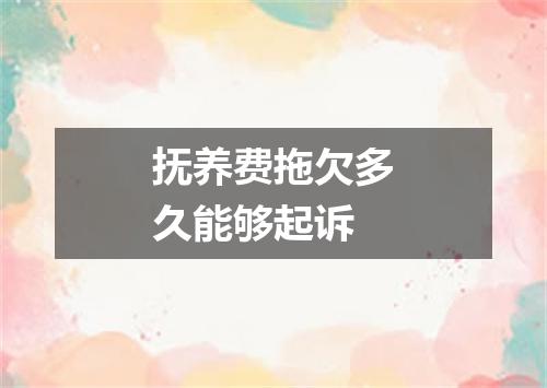 抚养费拖欠多久能够起诉