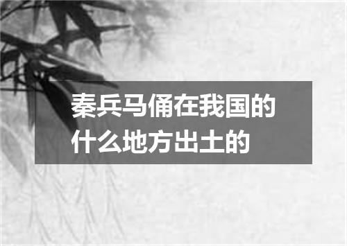 秦兵马俑在我国的什么地方出土的