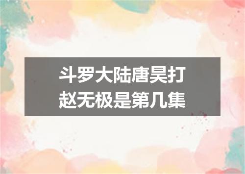 斗罗大陆唐昊打赵无极是第几集