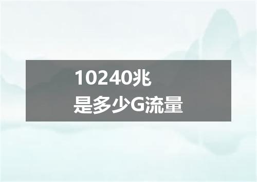 10240兆是多少G流量