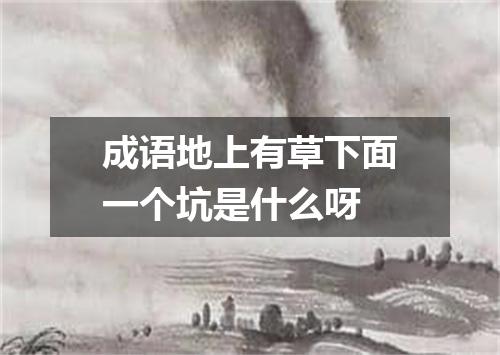 成语地上有草下面一个坑是什么呀