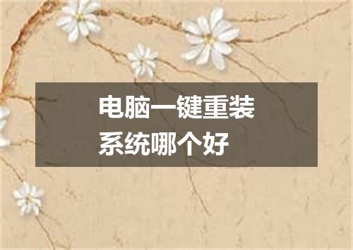 电脑一键重装系统哪个好