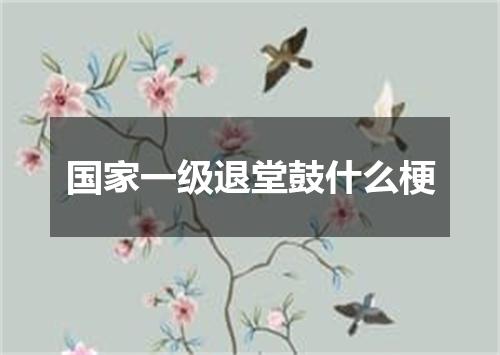 国家一级退堂鼓什么梗