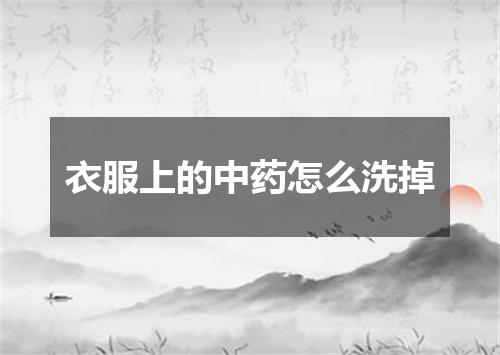 衣服上的中药怎么洗掉